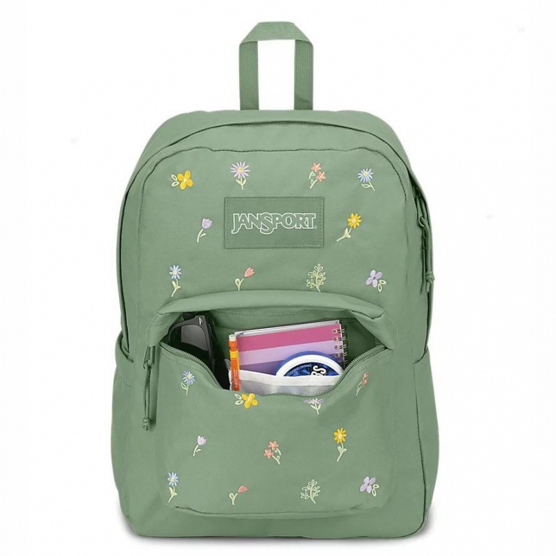 JanSport EMBROIDERED BLOSSOM BUNDLE バックパック ランドセル 緑 | GJPUC85659