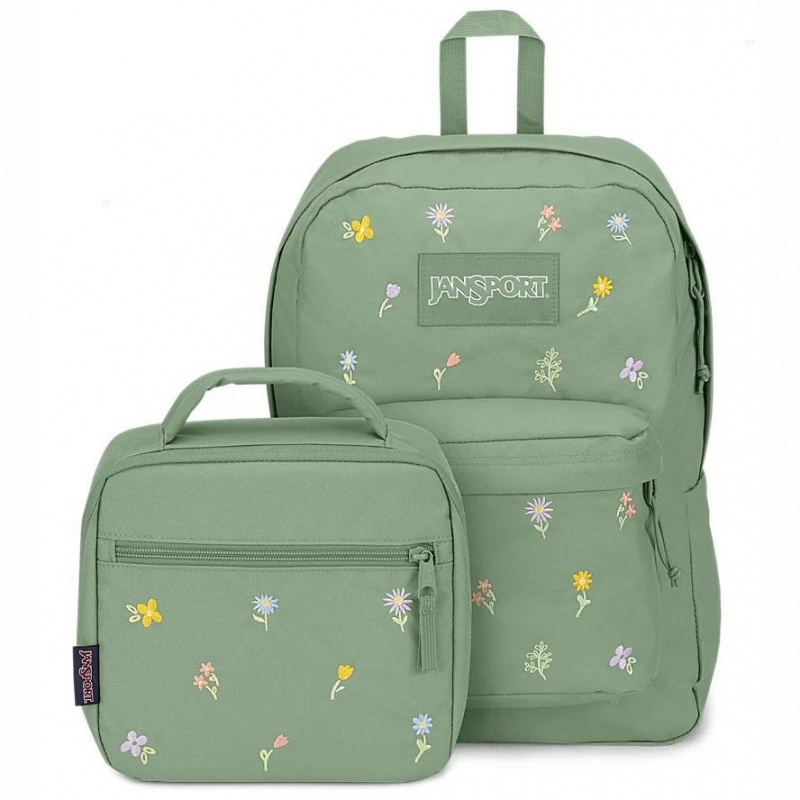 JanSport EMBROIDERED BLOSSOM BUNDLE バックパック ランドセル 緑 | GJPUC85659